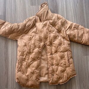 Avec les filles Quilted Puffer Jacket - Camel